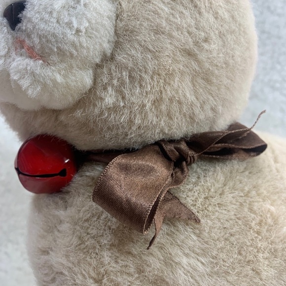 Playful Pals Siamese Cat plush Brown tan 12" satin bow red bell Mervyn's - Picture 5 of 12
